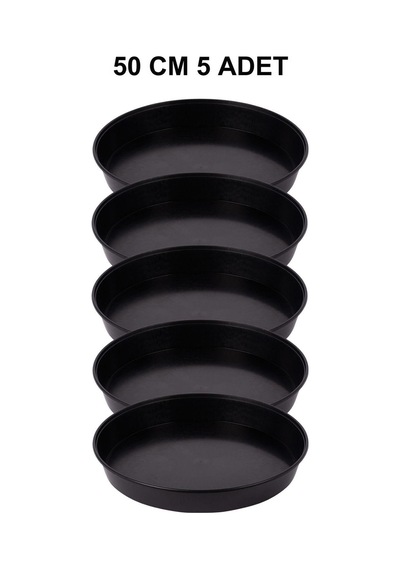 Grow Wizard Yuvarlak Saksı Altlığı 50 Cm 5 Adet Siyah