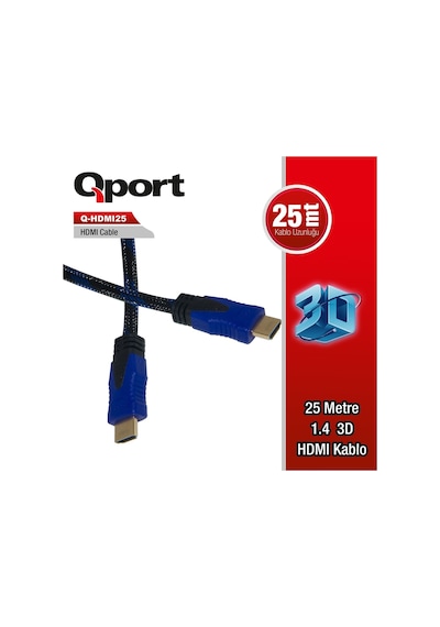 Qport Q-hdmı25 Hdmı Kablo 25 M Ver1.4 Altın Uçlu 3D