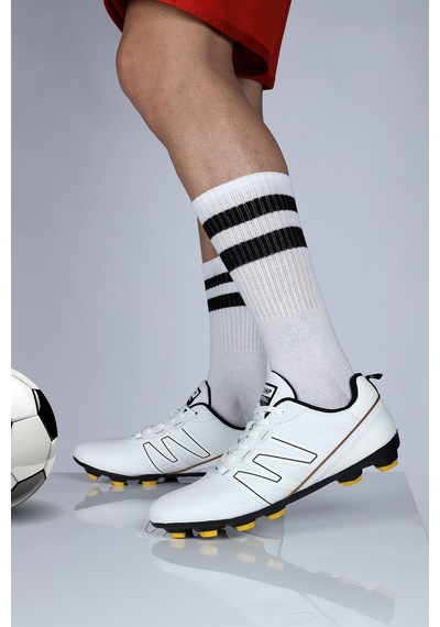 Jump 28524 Beyaz Çim Halı Saha Krampon Futbol Ayakkabısı