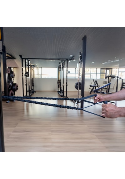 Rebuwo Direnç Egzersiz Lastiği 9kg 20lbs Fitness Ve Güç Antrenman Lastiği, 280cm Lastikli Siyah Elcikli Hortum Kolon Siyah