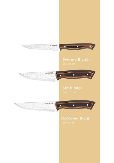 Schafer Prochef Bıçak Seti 3 Parça-ınox 1s5752-14005-ınx01 Çok Renkli
