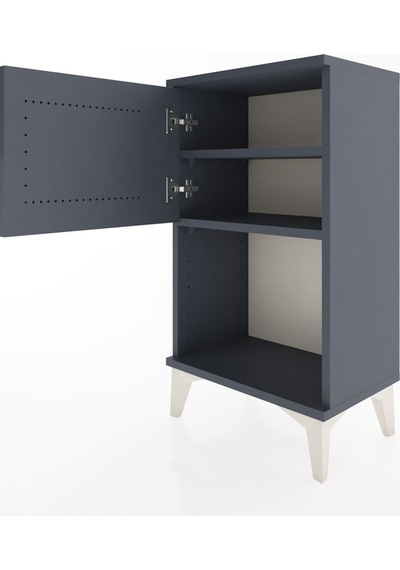 Arges Komodin 2 Raflı Tek Kapaklı 44x30x80 Antrasit-antrasit Antrasit