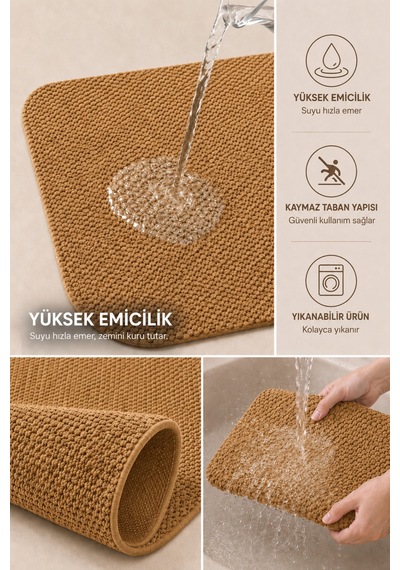 Su Emici Sebil Önü Matı Halı Kahverengi