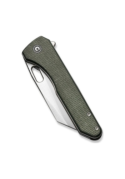 Civivi Nugz Flipper & Thumb Hole Knife Green Micarta Handle Kamp Çakı Yeşil