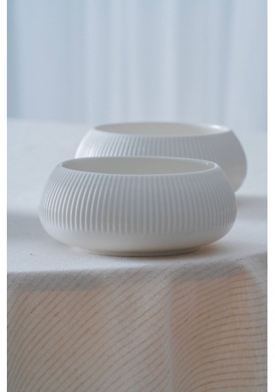 Acar Bianco Perla Porselen Yuvarlak Kase - 14x6 Cm beyaz