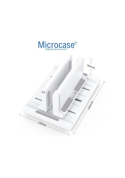 Ayarlanabilir Çok Amaçlı Telefon Tutuculu Laptop Notebok Apple Uyumlu MacBook İçin Dikey Stand-al4495 Siyah