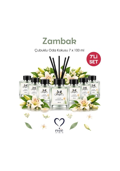 Rosie Lilium Ledebourii 7'li Çubuklu Oda Kokusu Seti 7 X 100 Ml Lilyum Ferahlığı