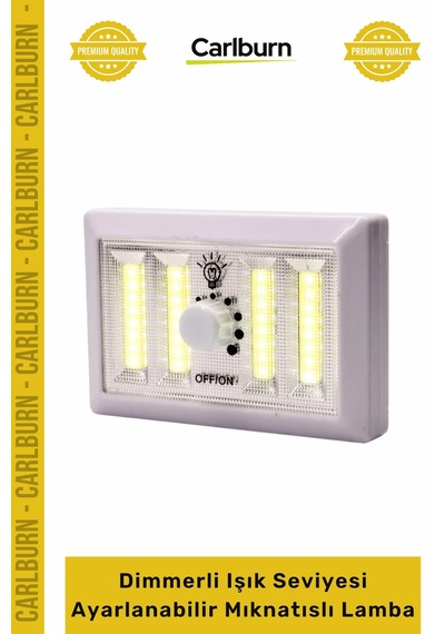 Lamba Pilli Cob Led Beyaz Işık Aydınlatma Dimmerli Işık Seviyesi Ayarlanabilir Mıknatıslı Lamba Çok Renkli