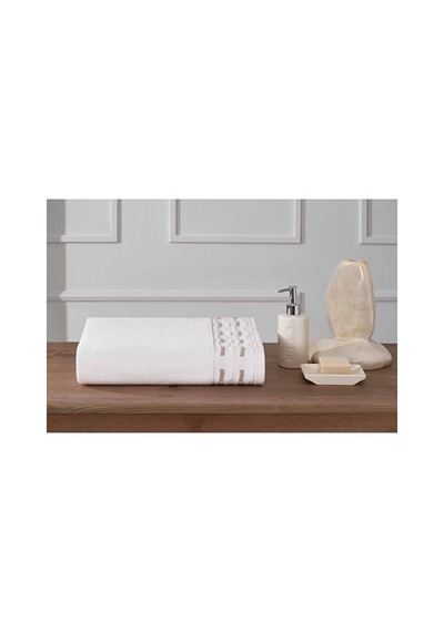 Sculpted Beyaz Banyo Havlusu 90 150
