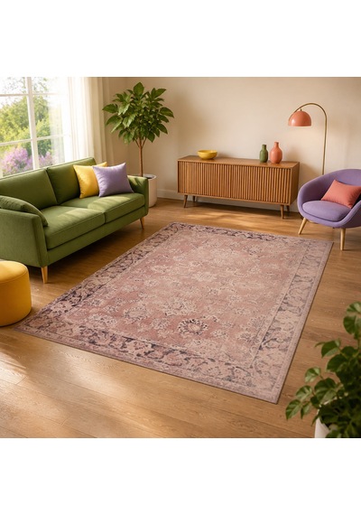 Kartela Halı Lino Halı Jüt Taban Dokuma Halı Gül Kurusu - 100 X 150 Cm