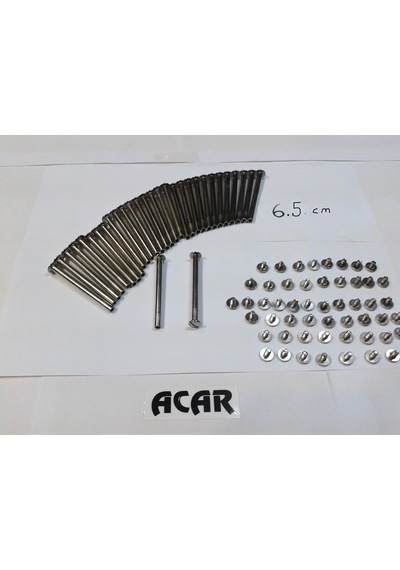 6.5 CM Dosya Klasör Menü Kartela Vidası Nikel Inox Renk 100 Adet