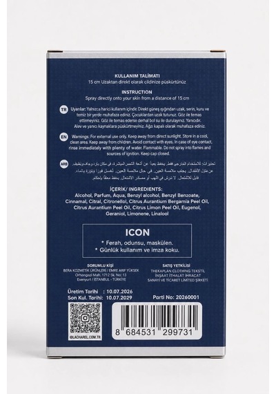 Lacharel Icon Eau De Parfum 50 Ml Ferah Odunsu Amber Maskülen Parfüm Diğer