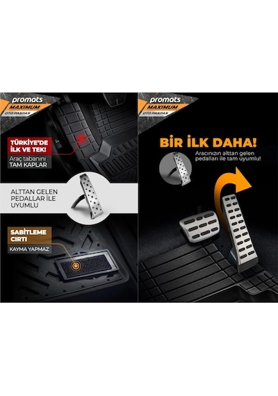 Promats 4d Havuzlu Paspas Maximum 5 Parça Gri