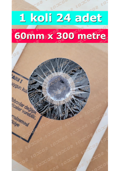 Opsys Wax Ribon Siyah Renk 60mm X 300m İçe Sarım In 24 Adet 1 Koli 24