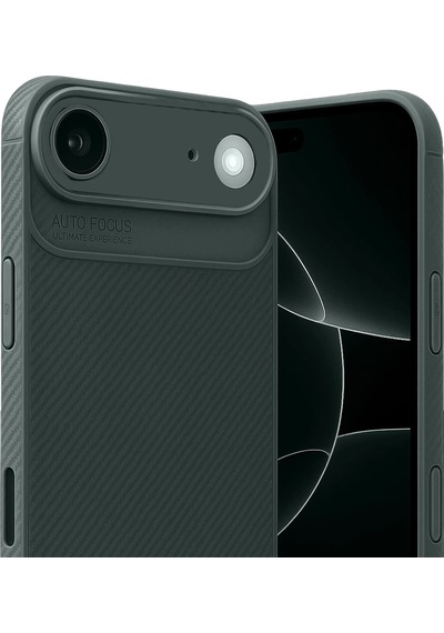 Apple Uyumlu iPhone 17 Air Kılıf Focus Carbon Silikon Kapak Koyu Yeşil