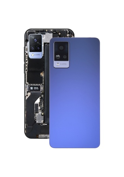Cbtx Vivo V21 Uyumlu Kamera Lens Kapağı İle Pil Arka Kapağı Mavi