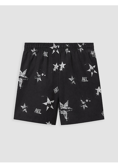 Lcw Swımwear Siyah Kısa Boy Baskılı Erkek Deniz Şortu