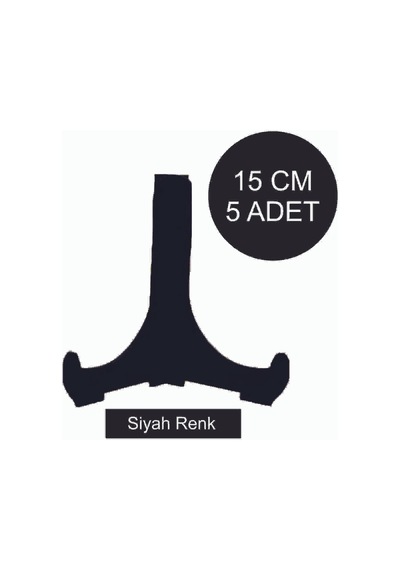5 Adet Siyah Ahşap Çerçeve Tabak Teşhir Ayağı Standı Sergi Ayak Siyah