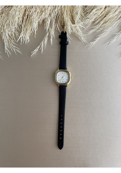 Retro Minimal Vintage Deri Kordon Kadın Kol Saati Kelebek Model Gümüş