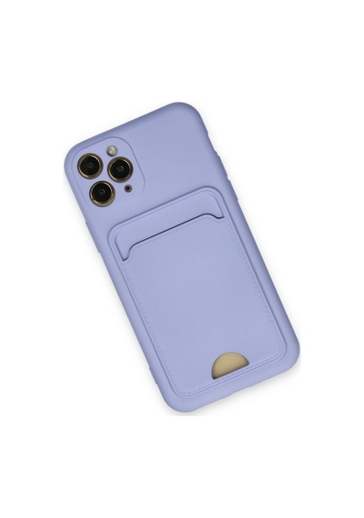 Apple iPhone Uyumlu 11 Pro Kılıf Kelvin Kartvizitli Silikon - Lila Bz8683140168179