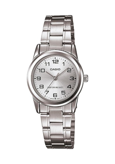 Casio Ltp-v001d-7budf-mtp-1302d-7bvdf Çift Saat Seti Gümüş Metal Kordon Erkek Kadın Kol Saati Gri