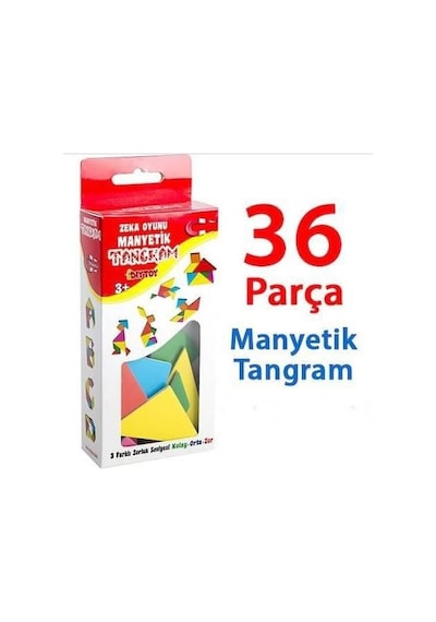 36 Parça Manyetik Zeka Oyunu Tangram Puzzle Aktivite Kartlar