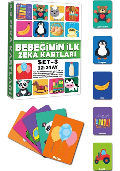 Eğitici Kartlar 12-24 Ay Erken Eğitim Zeka Kartı 2 Adet