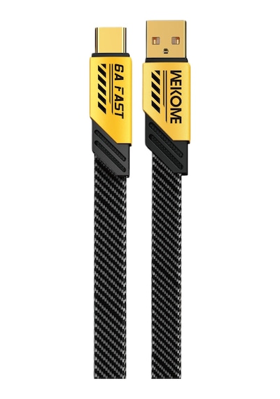 Wekome WDC-190A 6A Usb to Type-c Veri Ve Şarj Kablosu Sarı