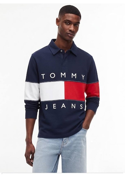 Tommy Jeans Yarım Fermuarlı Dik Yaka Sweatshirt Lacivert