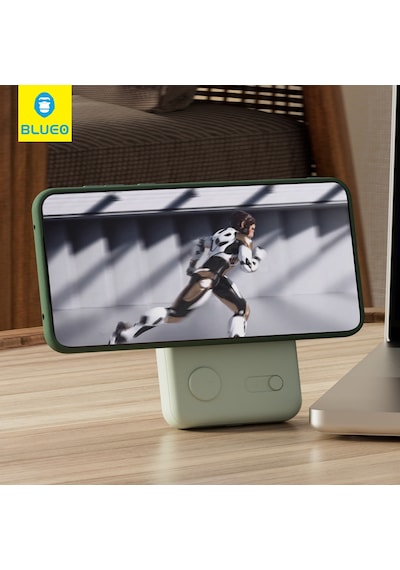 10000 Mah Magsafe Powerbank 15 W Kablosuz 20 W Pd Type-c Hızlı Şarj Standlı Manyetik Yedek Batarya Yeşil