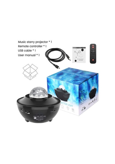 Hidz Galaksi Yıldızlı Gökyüzü Projektör Gece Lambası Bluetooth Hoparlör Çok Renkli