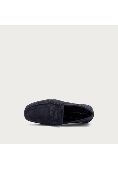 Oxford / Klasik Erkek 14b2 Frau Castoro Leather Blu Mavi