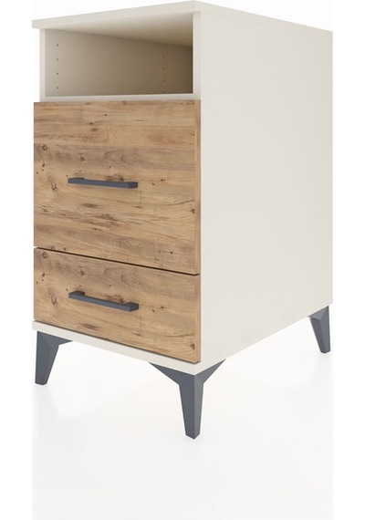 Kronos Komodin Tek Raflı 2 Çekmeceli 44x59x80 Aytaşı-çam Aytaşı