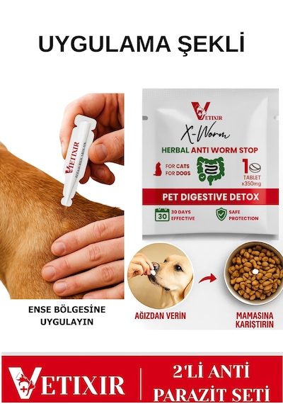 Köpek Bitkisel İç Dış Bit Pire Uzaklaştırıcı Damla Ve Tablet 5 Damla 3 Tablet