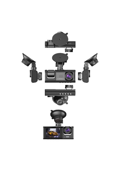 64gb Araç İçi Kamera 3 Kameralı Yol + Araç İçi+ Arka Fhd Video Kayıt Mikrofonlu Türkçe Cc-33