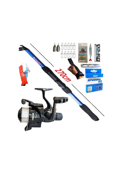 Oslo Tele Spin Olta Takımı Seti Piranha Travel 270cm 50-150gr Oskar Cb640
