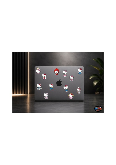 Hello Kitty Tatlı Düşler Sticker Seti 18x30 Cm 12 Adet Sevimli Karakterli Laptop Ve Defter Çıkartması