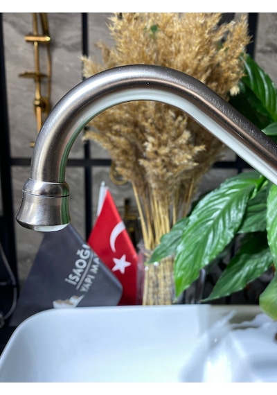 İsaoğlu Yapı Arıtmalı Mutfak Bataryası Antrasit Evye Musluğu Fırçalanmış Mat Antrasit Arıtıcılı Batarya Antrasit