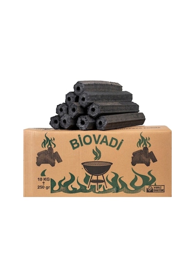 Bio Vadi Press Briket Taş Fırın % 100 Doğal Mangal Kömürü 20 Kg 3 Saat Yanma A++