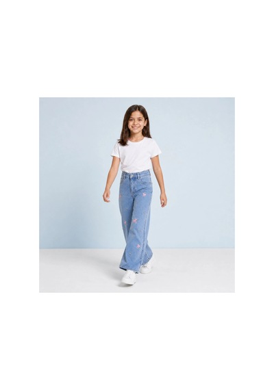 Rony Pony Kids Kız Çocuk Fiyonk Nakışlı Palazzo Kot Pantolon Yüksek Bel Geniş Paça Jean Mavi Rony Pony Kids Kız Çocuk Fiyonk Nakışlı Palazzo Kot Pantolon Yüksek Bel Geniş Paça Jean Mavi