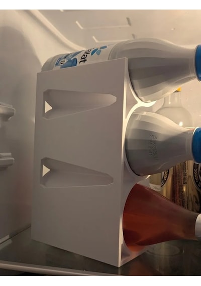 Bezos 3d Baskı Buzdolabı Şişe Tutucu Dikey Şişe Düzenleyici Raf İçi Şişe Standı Gri Bezos1