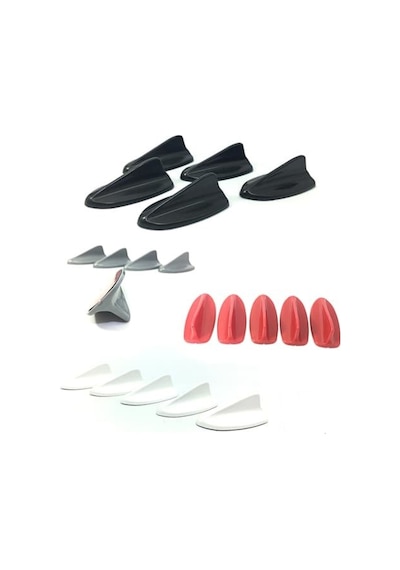 Şüscar 5 Li Mini Shark Balina Anten Seti Balık Sırtı Süs Anten Kırmızı