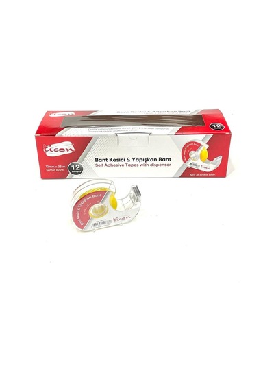 Bant Kesicili Bant 12mm 33m Selo Bant Ofis Büro Bandı 1