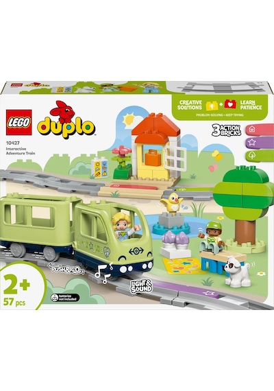 LEGO® DUPLO® Kasabası İnteraktif Macera Treni 10427 - Okul Öncesi Yaştaki Çocuklar için Eğitici Oyuncak Yapım Seti (57 Parça)