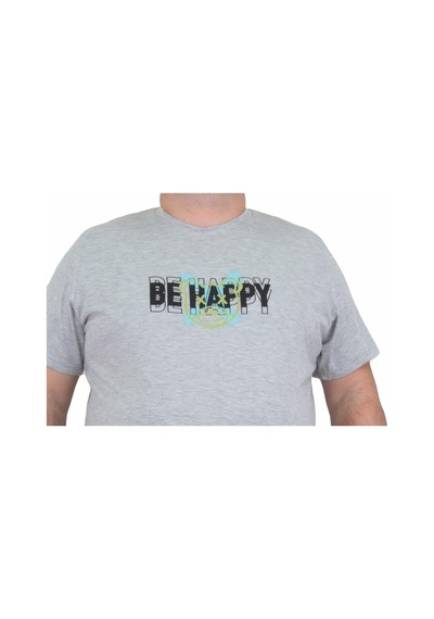 Moc Grande Mocgrande Erkek Büyük Beden Sıfır Yaka Tişört Be Happy 24131 Grı Melanj-Grı Melanj Gri Melanj Moc Grande Mocgrande Erkek Büyük Beden Sıfır Yaka Tişört Be Happy 24131 Grı Melanj-Grı Melanj Gri Melanj