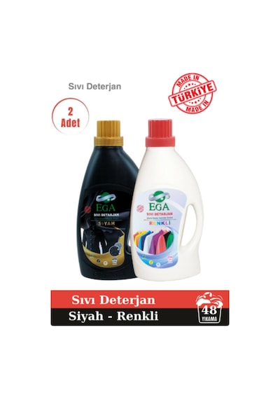 Ega Kimya Power Jel Siyah ve Renkli Sıvı Yıkama Deterjanı 2 x 1100 ML