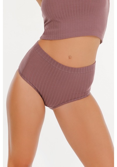 Sensu Kadın Fitilli Soft Renkler 5'li Yüksek Bel Külot Set - Kts3054 Karışık