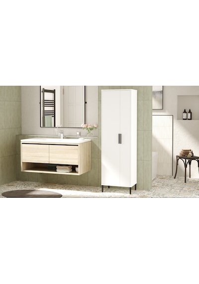 Yurudesign Daisy Çok Amaçlı Dolap, Vileda Banyo Dolabı Beyaz Dy1- Çok Renkli
