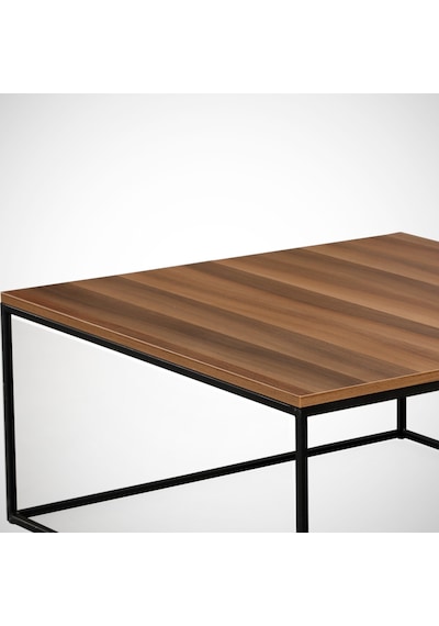 Poly Orta Sehpa Metal & Orta Masa Ceviz / Metal Ayaklı Sehpa