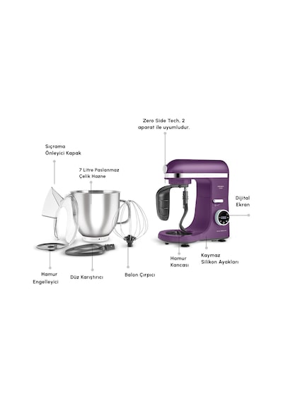 Karaca Mastermaid Chef Ultra D2000 W Dijital Ekranlı Hamur Yoğurma Makinesi